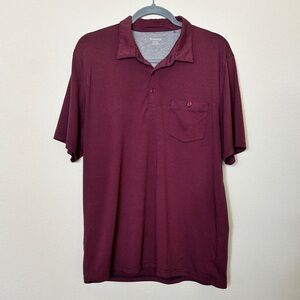 Toad&Co red striped  polo size Large